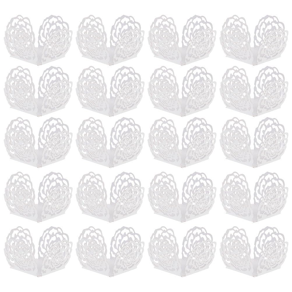 BESTonZON 100pcs Chocolate Paper Candy Cups Truffle Wrappers Paper Truffle Liners Small Flared Paper Baking Cups Cupcakes Muffin Case Trays for Baby Shower Wedding Birthday White