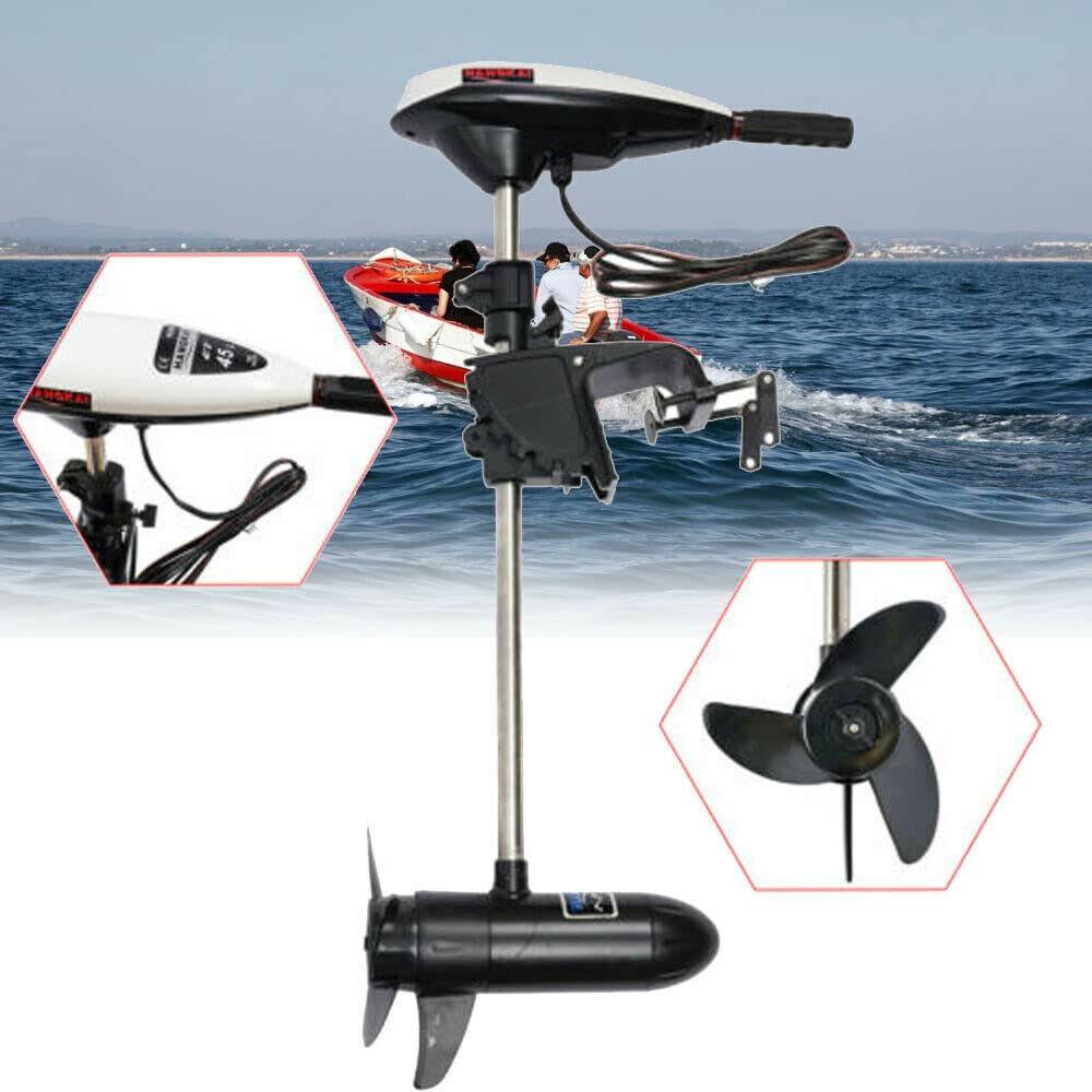 Motor eléctrico fuera de borda 12V 20,4 kg, aluminio y acero inoxidable, montaje en panel trasero, para barcos de pesca