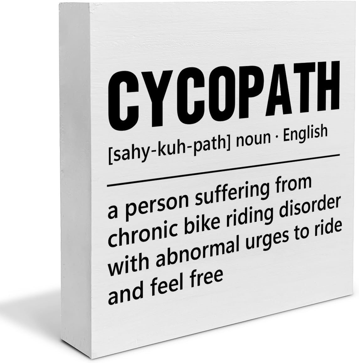 Biker Gifts for Men Dad Husband Boyfriend, Cycopath Wooden Box Sign, Funny Motorcycle Biker Riding Desk Decor