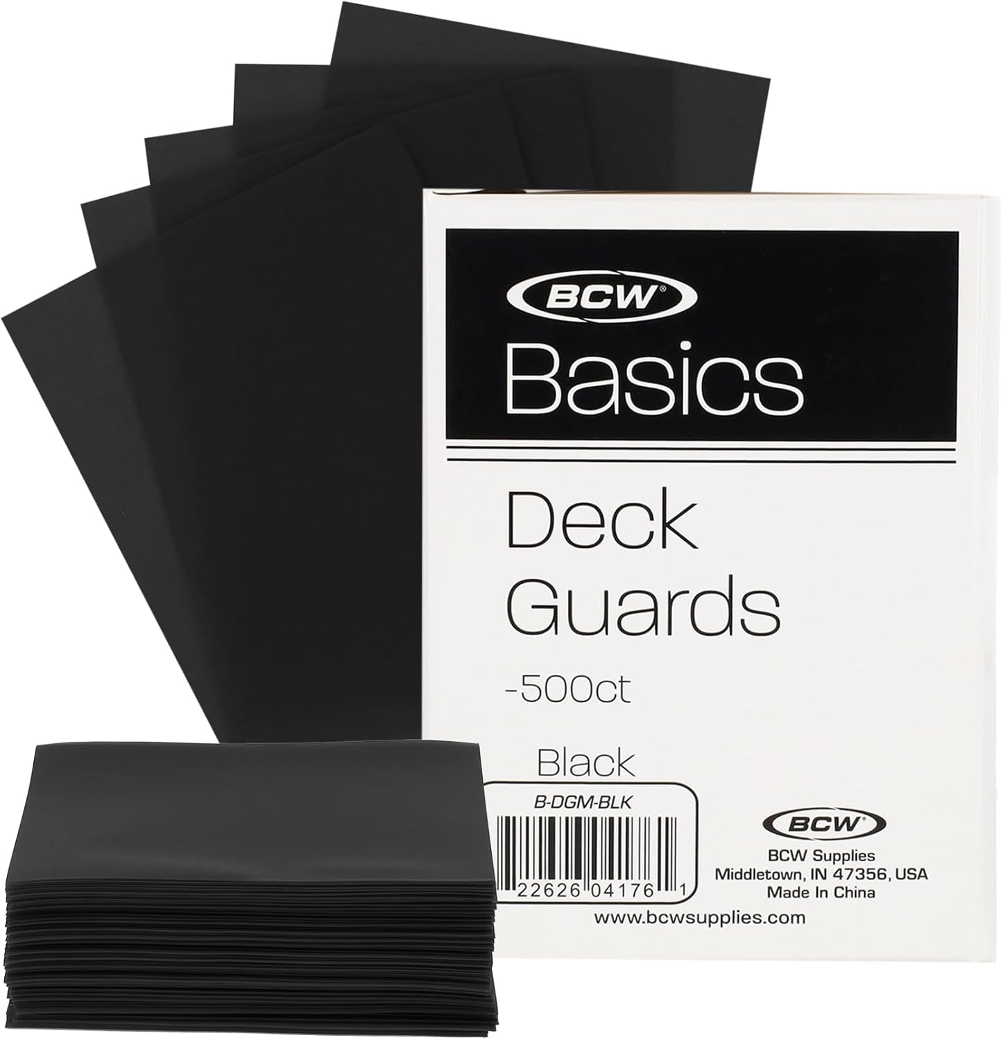 BCW Basics Card Sleeves | 500 Count Box | Acid-Free, Archival Safe | Durable, Cost-Effective Card Protector Sleeves for Standard 2.5" x 3.5" Trading and Game Cards (Black)