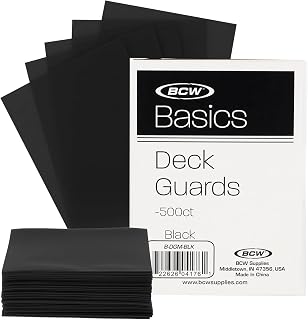 BCW Basics Card Sleeves | 500 Count Box | Acid-Free, Archival Safe | Durable, Cost-Effective Card Protector Sleeves for Standard 2.5" x 3.5" Trading and Game Cards (Black)