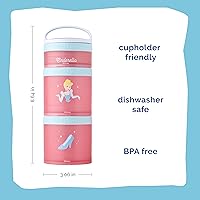 Vista 97 de Whiskware Disney Princess and the Frog, Stackable Snack Containers for Kids, 3 Stackable Snack Cups for School or Travel, Formula and Cupholder Tiana