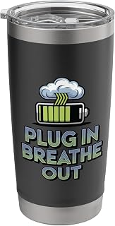 Plug In Breathe Out Electric Vehicle Charging EV Stainless Steel Insulated Tumbler