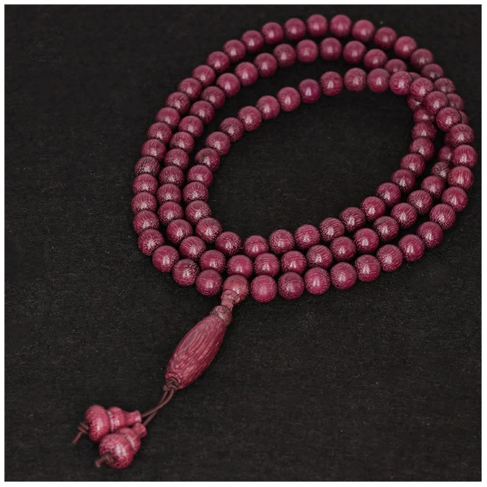 SOHNVWTGD Buddhist Prayer Beads Bracelet,Bead Bracelet,Prayer Beads,108 Indian Rosewood Multi-Circle Beaded Bracelet Necklace 8Mm Wooden Buddha Beads Prayer Rosary Unisex Chanting Meditation Mala