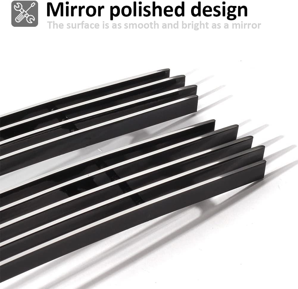 Front Grill fits Chevy Blazer 1998-2005 S-10 Criss Cross 98-04 Solid Aluminum Main Upper Billet Grille Insert Polished Silver 2pcs