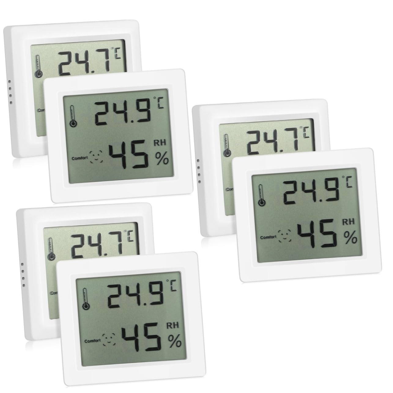 Supvox 3er-sets Raumfeuchtigkeitsmesser Digitalanzeige Genaues Temperatur- Und Feuchtigkeitsmessgerät Für Zuhause Büro Babys Und Senioren Feuchtigkeitsmesser Für Zwecke 2 Stück * 3