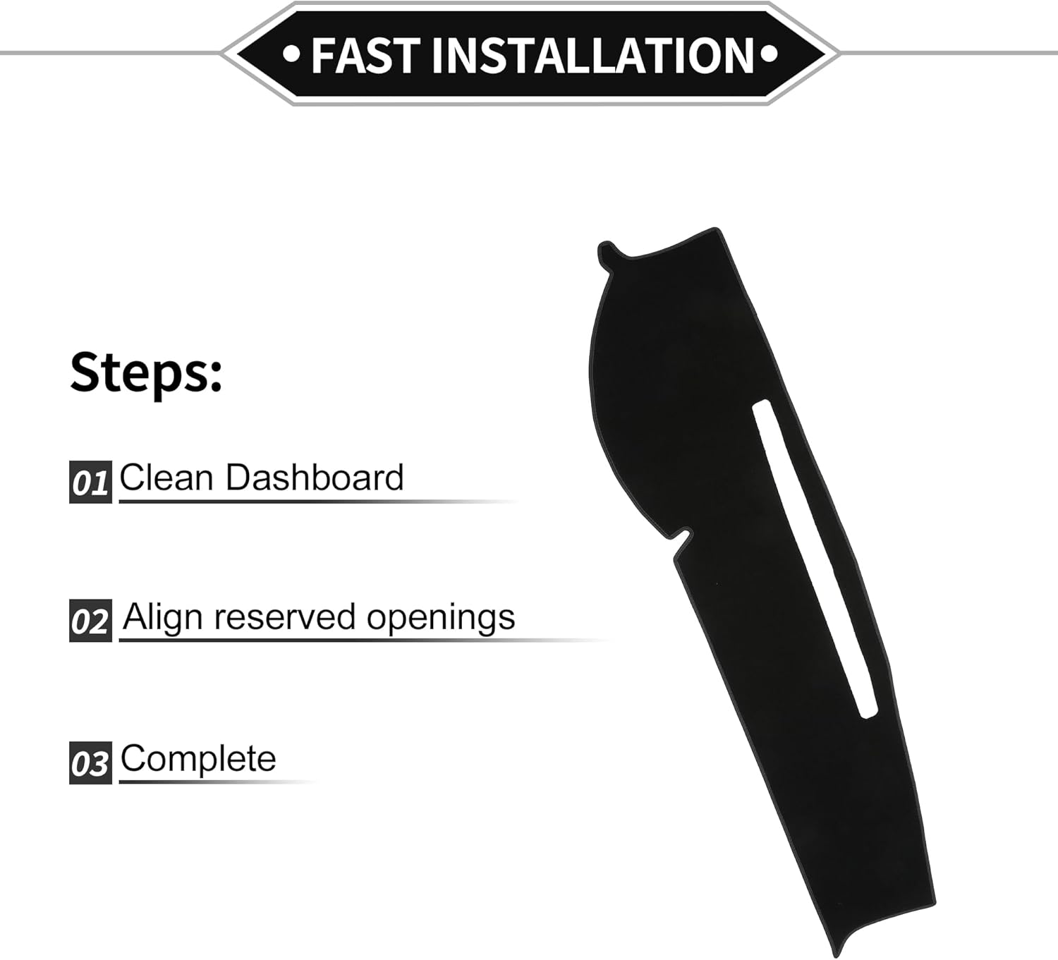 Dash Cover Compatible for Toyota Tacoma 2005-2015, Non-Slip Polyester Black Center Console Dashboard Cover Pad Carpet