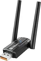 Adaptador de rede sem fio USB para PC/laptop, AX900Mbps USB WiFi 6 adaptador suporta 2 x antena 5dBi, suporta Bluetooth 5.4 banda dupla 2.4/5GHz, 802.11ax, WPA3, suporta Windows 11/10/8.1/8/7
