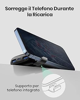 INIU Portable Charger, Smallest 22.5W 10000mAh Power Bank, USB C in/Output Fast Charging 3-Output Mini Battery Pack Charger with Phone Holder for iPhone 17 16 15 14 Air Samsung S23 Google iPad Tablet