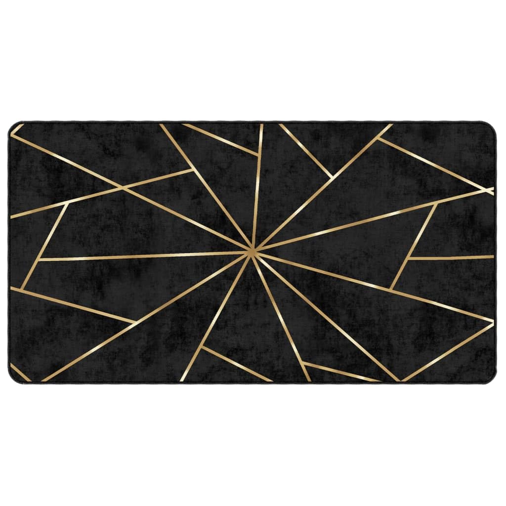 Tapis lavable noir et doré vidaXL 80x150 cm pour un entretien facile au quotidien