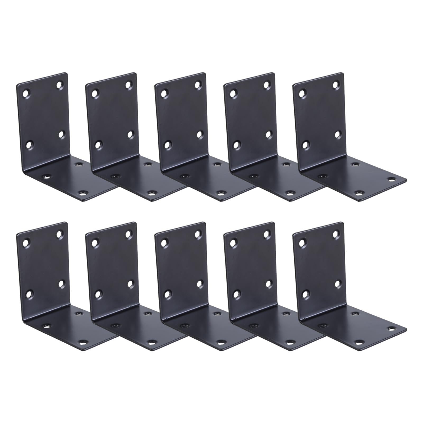 Shyyoulqe Black 10Pcs Steel L Brackets Not Rusts Steel Brackets Shelf For Wood Furniture Repair & Mounting Board Wood Shelf