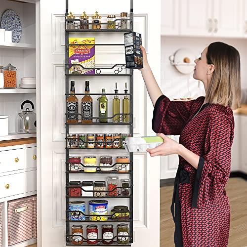 Moforoco Over The Door Pantry Organizer With 8-Tier Adjustable Baskets, Easy To Install Metal Door Shelf With Detachable Frame Pantry Organization And Storage, Home & Kitchen Spice Rack Pantry #TOP5