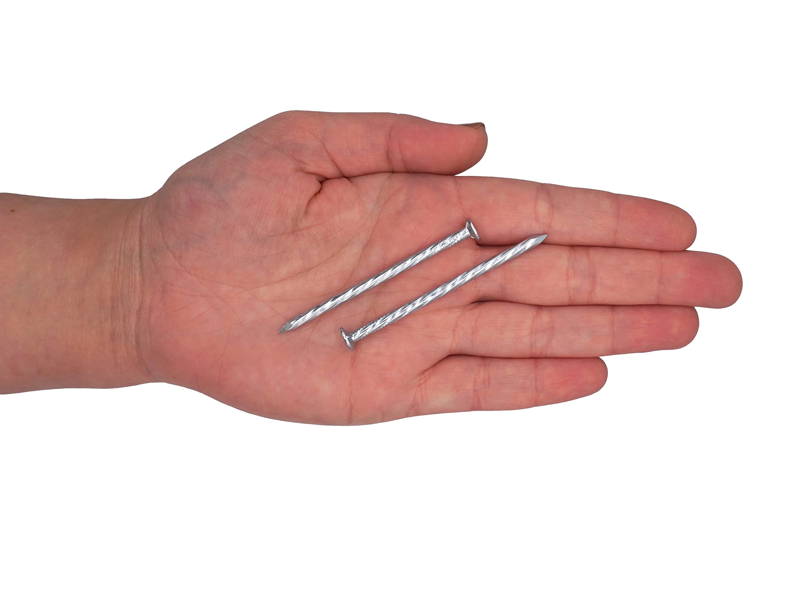 SKIR'CO (500 unidades) clavos cuadrados de acero trenzados de 3 x 60 mm, clavos de acero chapado en zinc, clavos de carpintería, clavos cuadrados de giro