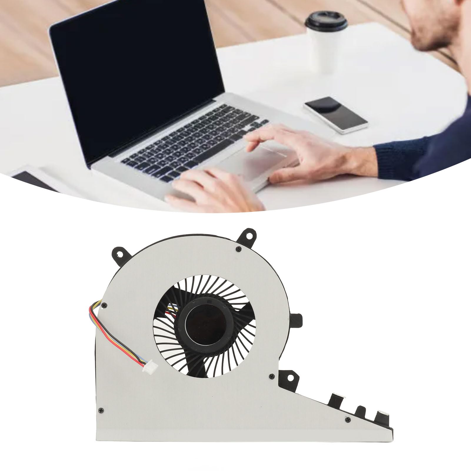 Ventilador de Refrigeración de CPU para Computadora Portátil, Ventilador de Repuesto de Aleación de Aluminio para 17 AE100, Mejora la Disipación de Calor, Fácil Instalación para Jugadores y