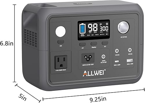 Miniatura 62 de ALLWEI Generador solar de 500 W con panel solar de 100 W, estación de energía portátil LiFePO4 de 512 Wh con salidas de CA (sobretensión de 1000 W)