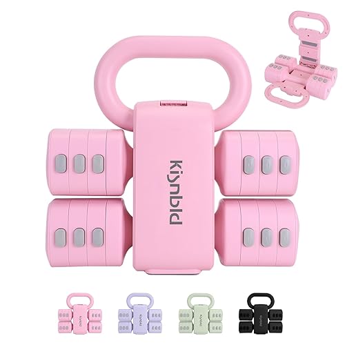 kisnbld Adjustable Dumbbell Set of 2, 4 in 1 Free Weights Dumbbells Set for Women with Fast Adjustment, Each 2lb 3lb 4lb 5lb Hand Weights Set for Home Gym & Outdoor Exercise Training - Set - Pink