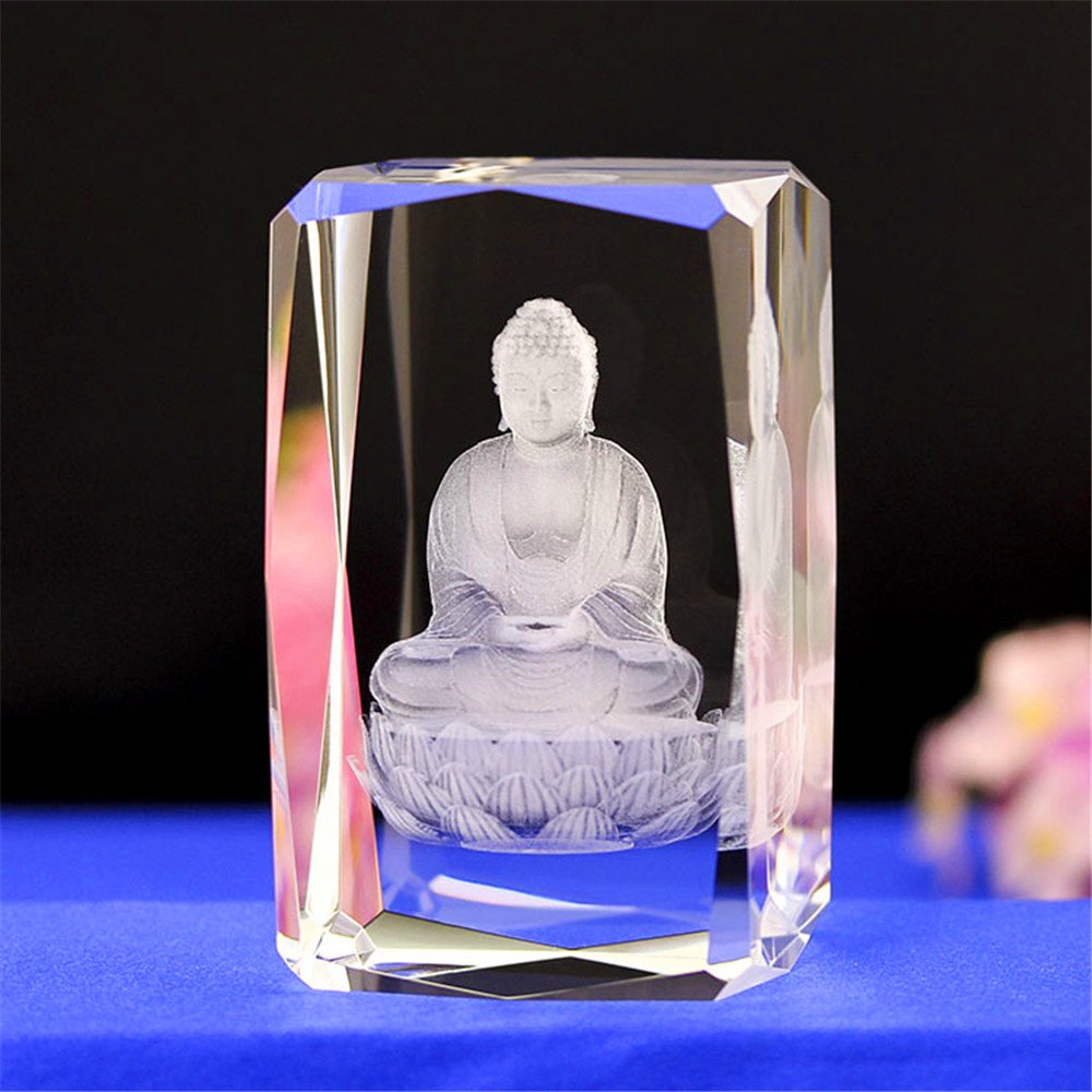 Amazon.co.jp: クリスタルガラスキューブルモデルの文鎮3Dレーザー彫刻