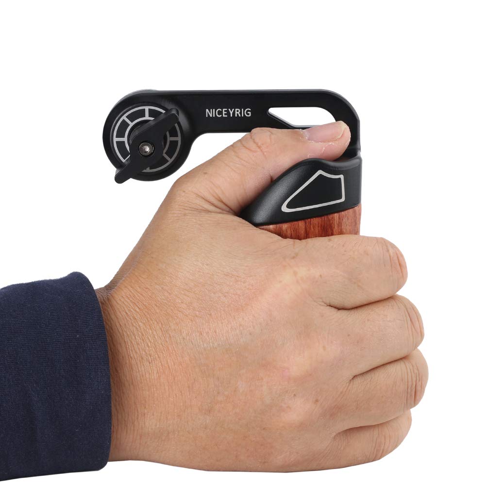 NICEYRIG ARRIロゼット付きのサイドハンドル 木製ハンドグリップ ARRI標準ロゼットアダプター 角度調整可 拡張性 接続便利 DSLR Rigｓ(右 Amazon | NICEYRIG ARRIロゼット付きのサイドハンドル 木製ハンド