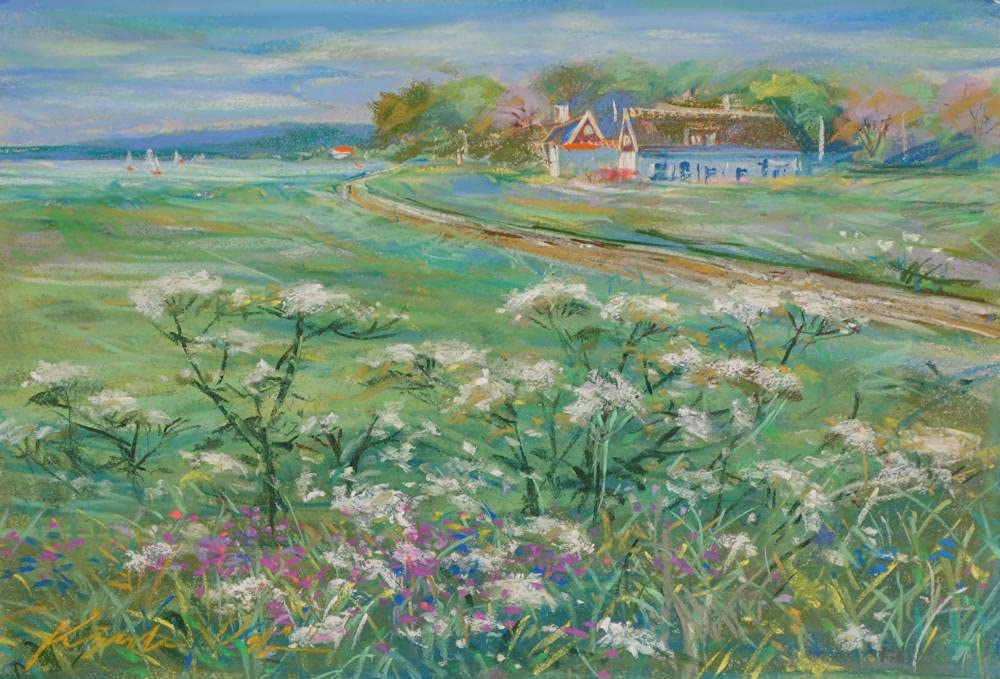 水彩画 風景画 白い花額装済み 水彩画 風景画 白い花額装済み 04b8948ecd7921db02cdf986252176