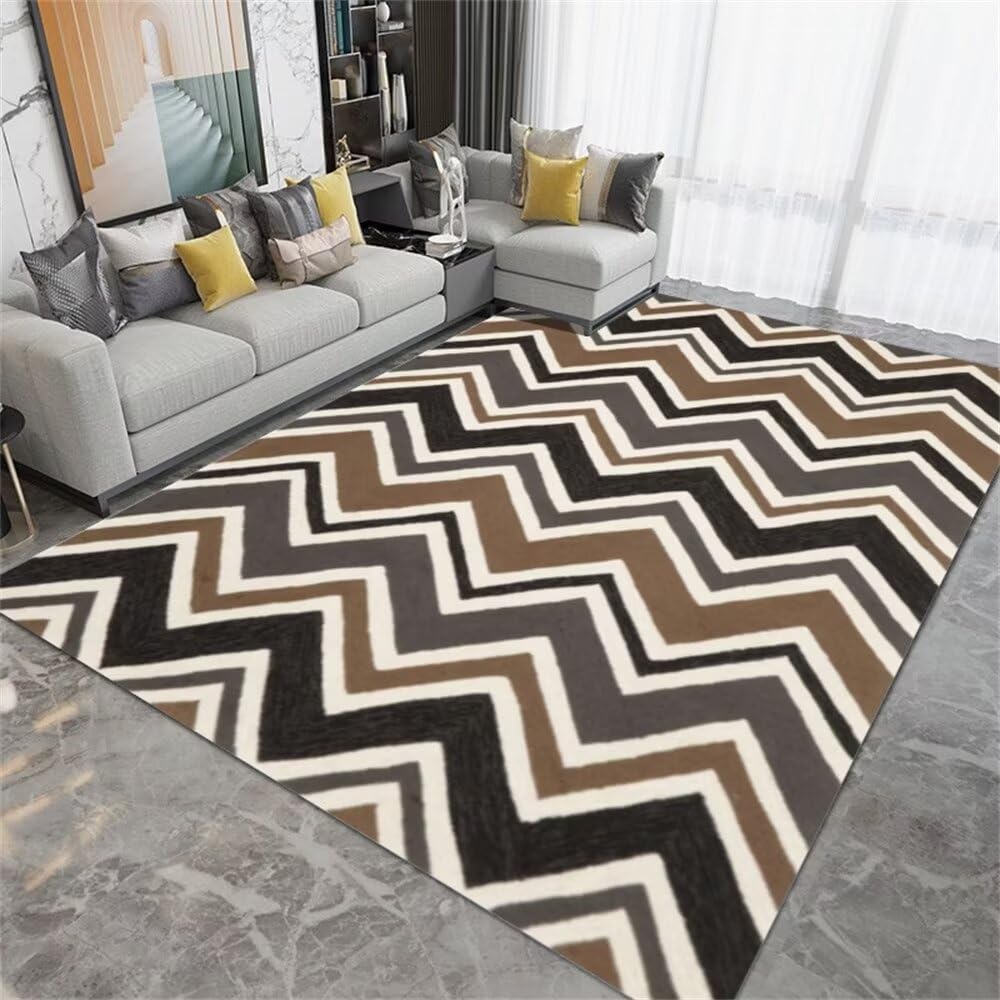 Tapis chambre garçon géométrique noir 120x120cm moquette