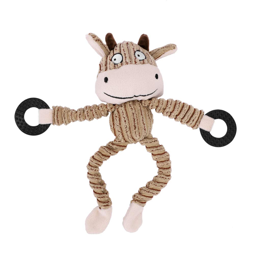 HAOZAIKEJI Puppy Squeak Chew Toy Cute Stuffed Animal Doll for Dogs Pet Funny Plush Toys with Sound Soft Playing Voiced Toy for Small and Medium Dogs