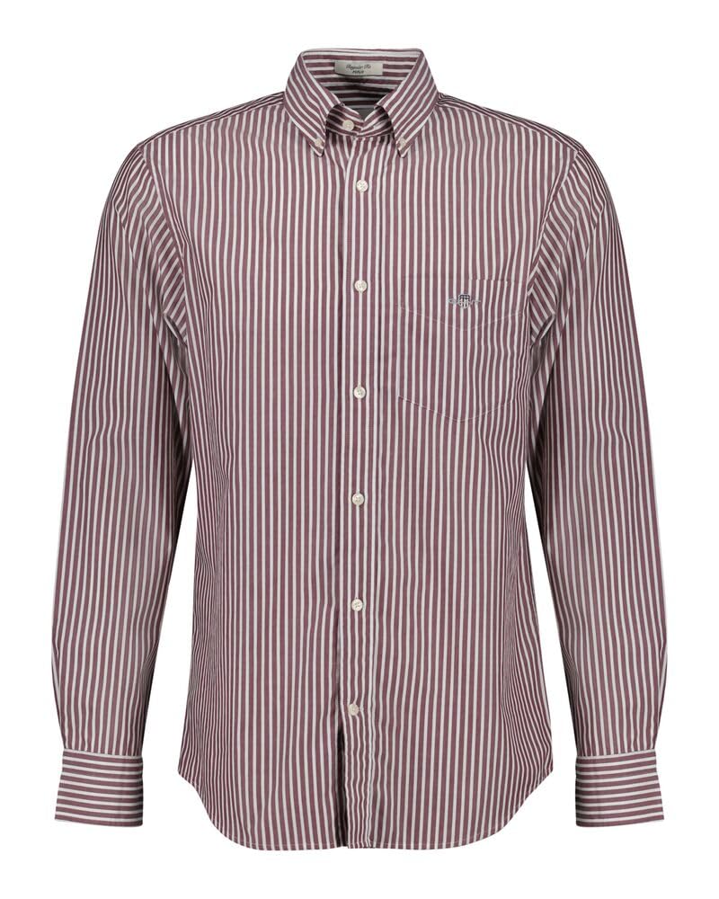 GANT REG POPLIN Stripe Shirt, Weinrot, S