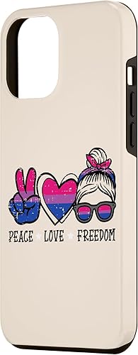 Miniatura 2 de Funda para iPhone 14 Pro Max Peace Love Freedom Bisexual Girl Bi Pride Flag LGBTQ