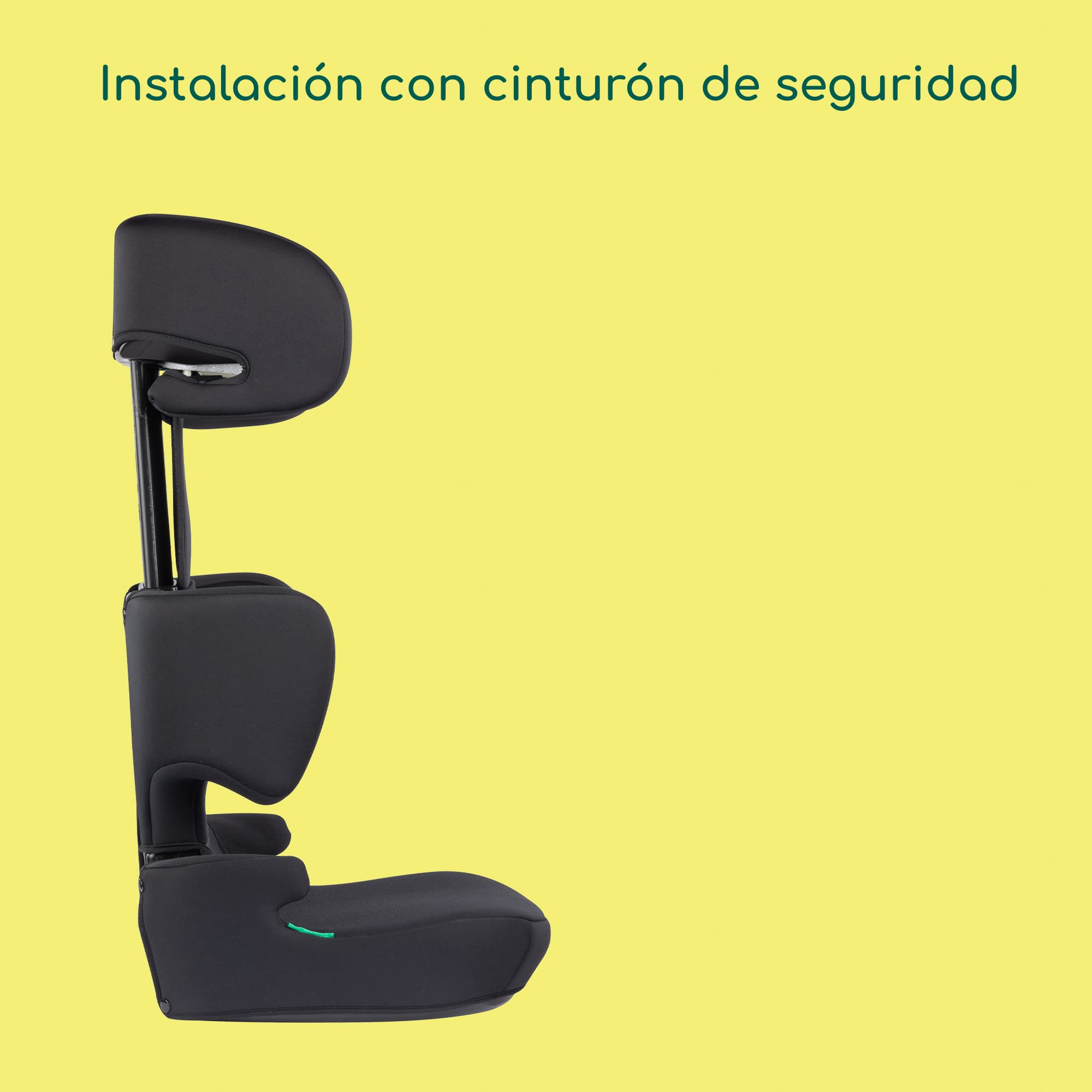 Bebeconfort RoadSafe i-Size, Silla de Coche, 3,5-12 años (100-150 cm), Alzador Coche Niño, Plegado & Ligero (3 kg), Instalación Cinturón Seguridad, 14 Posiciones Reposacabezas, Full Black