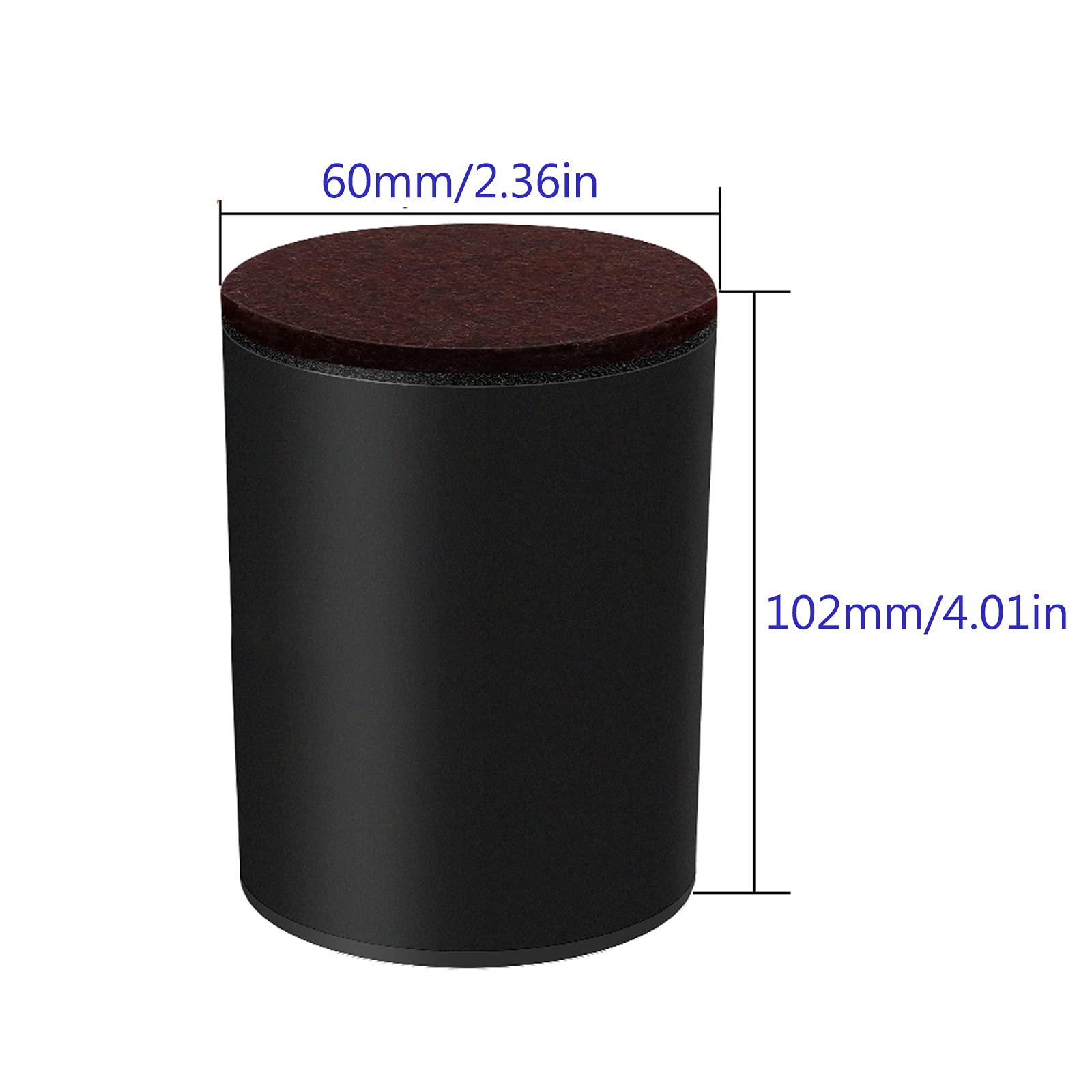 ZXFDMSWJ 4 Patas Redondas de Cama de Acero al Carbono Macizo para sofá, Patas de Muebles, Almohadillas de Fieltro Antideslizantes, Protector de Suelo para Patas de Mesa y Silla, Autoadhesivas, diámet