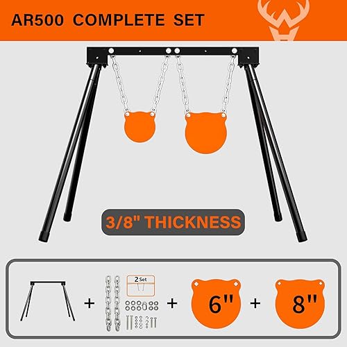 Miniatura 2 de Highwild Soporte de objetivo de acero AR500 Sistema de objetivo de disparo Kit completo Combinación (2)