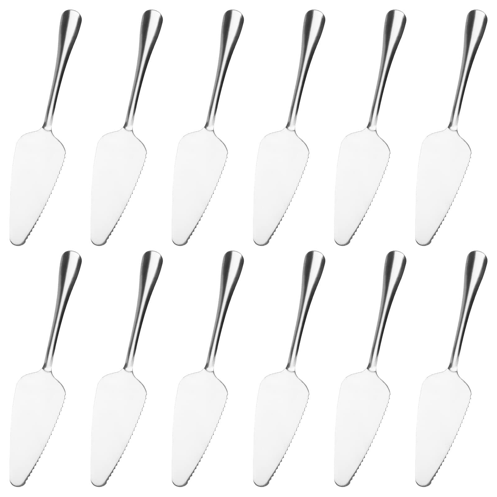 12 Paletta per Torte in Acciaio Inox, per torte, matrimoni, cucine, ristoranti, feste, formaggi, pizza, 23 x 4,7 cm