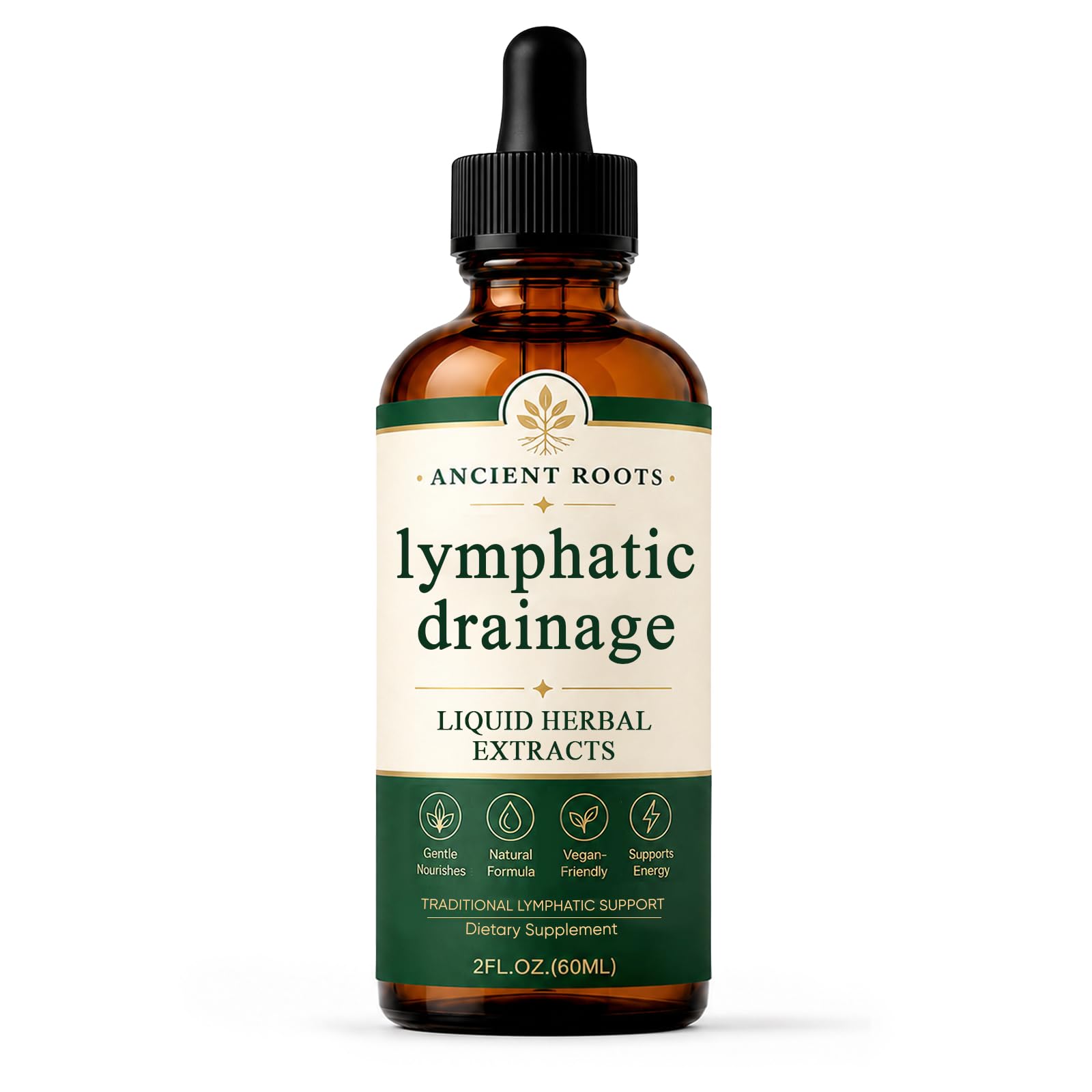 Ancient Roots Lymphatic Drainage Drops, Lymphatic Drainage Supplements, Herbal Blend-Lymph System Support, Lymphatic Drainage, Vegan & Non-GMO (1pcs)