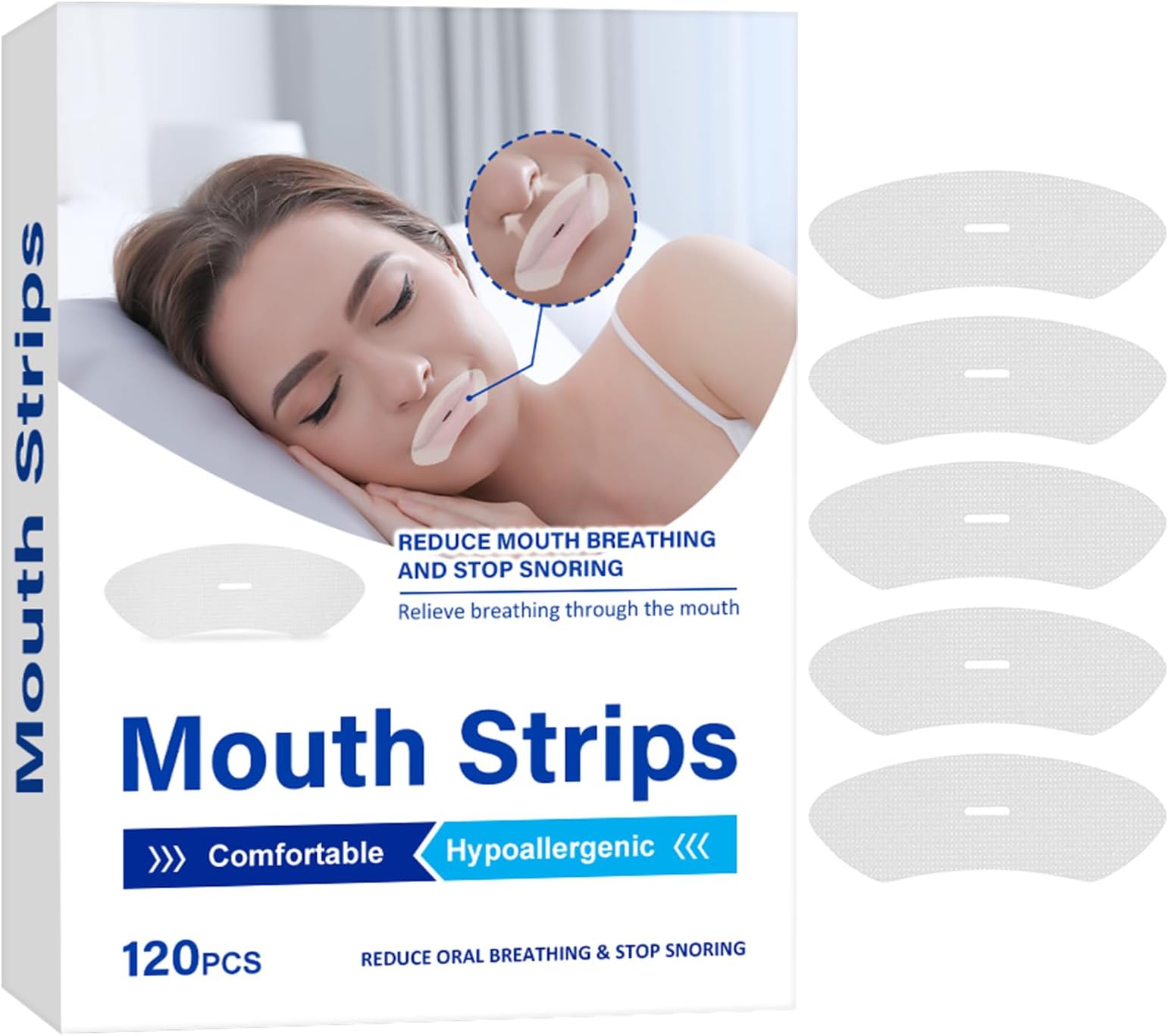 Mouth Tape for Sleeping, 120PCS Sleep Mouth Tape, Comfortable Mouth Tape for Better Night Rest, Encourages Nasal Breathing, Less Oral Breath & Snoring, Easy to Apply & Remove