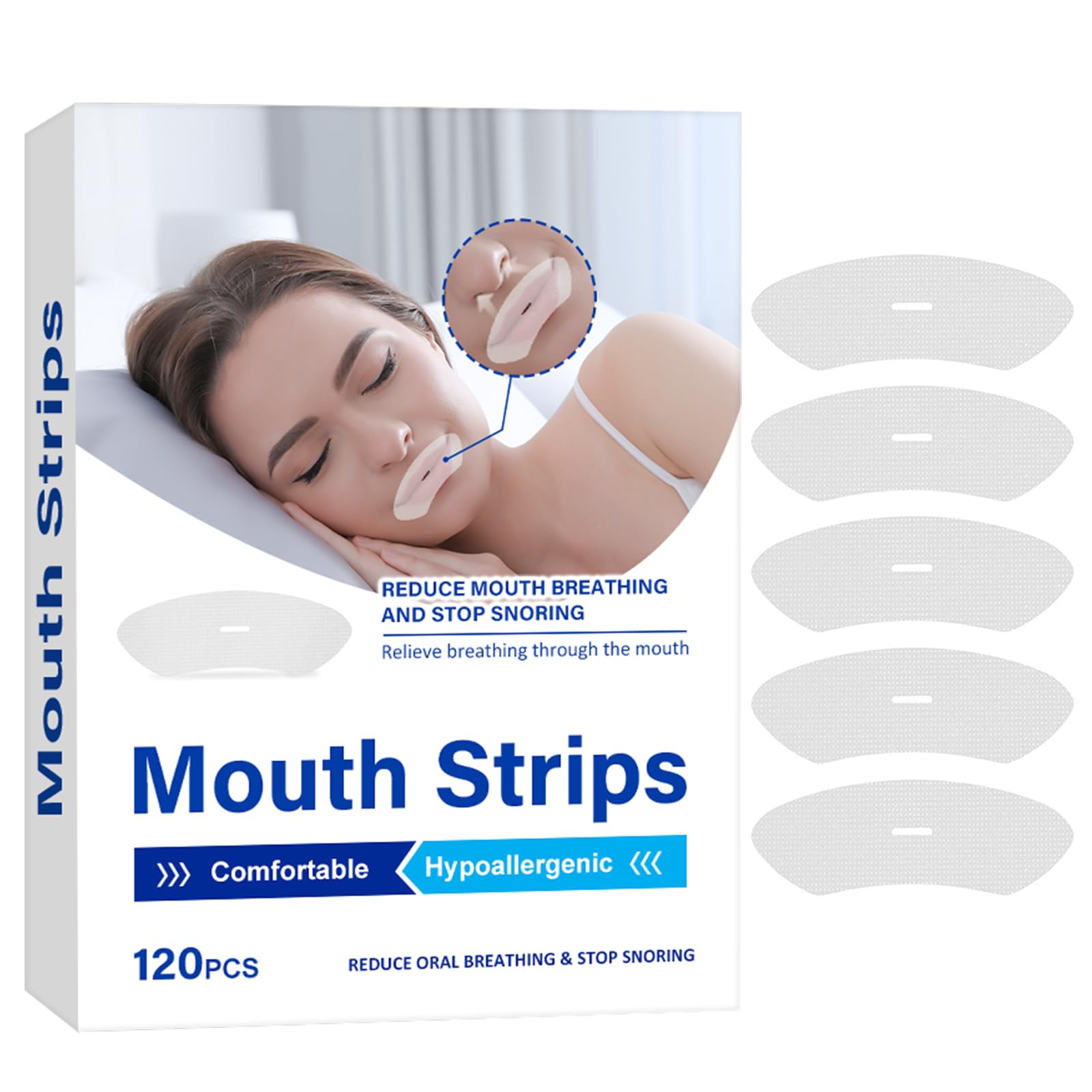 Mouth Tape for Sleeping, 120PCS Sleep Mouth Tape, Comfortable Mouth Tape for Better Night Rest, Encourages Nasal Breathing, Less Oral Breath & Snoring, Easy to Apply & Remove