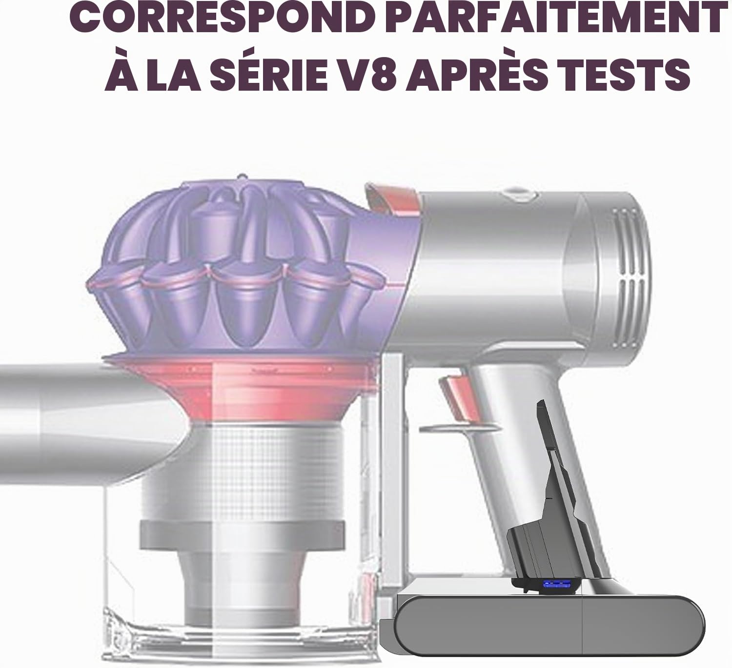 Batterie pour Dyson V8, Powtree Remplacement pour Dyson Batterie SV10 Compatible avec V8 Animal Absolute Fluffy Motorhead Aspirateur sans Fil (2 Filtre + 1 Tournevis + 1 Brosse + 3 Vis)