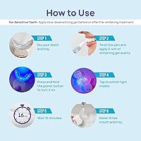 Vista 8 de Kit blanqueador de dientes Whitebite Pro para dientes sensibles – Luz LED dual + Gel de peróxido de carbamida al 35% + Gel remineralizante