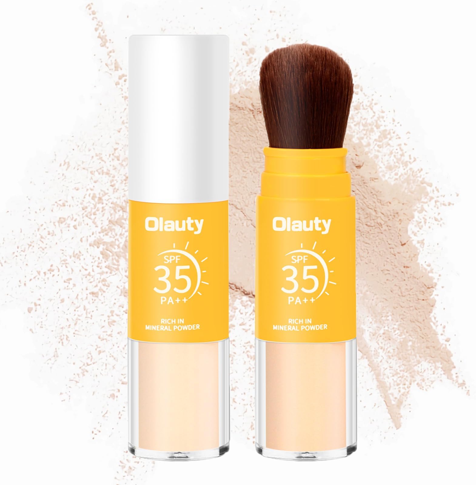 Mineral Hair Sunscreen Setting Powder, SPF 35, Matte Oil Control Mineral Brush on Sunscreen Powder for Face & Scalp, Natural Setting Face Powder,Lasting Lightweight Breathable (#01 Translucent, 8g)