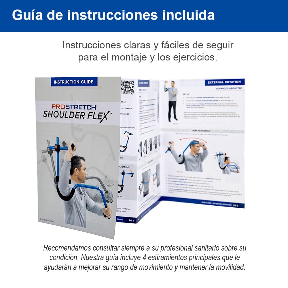 ProStretch Shoulder Flex Herramienta de estiramiento para fisioterapia | En casa para el manguito rotador y el hombro congelado. Mejora la recuperación, la flexibilidad, el confort