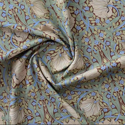 Polsterstoff im Vintage-Stil, Meterware, 100 x 145 cm, Baumwollmaterial, Blumendruck, für Kunst und Handwerk, DIY-Stoff und Kleiderherstellung (grau)