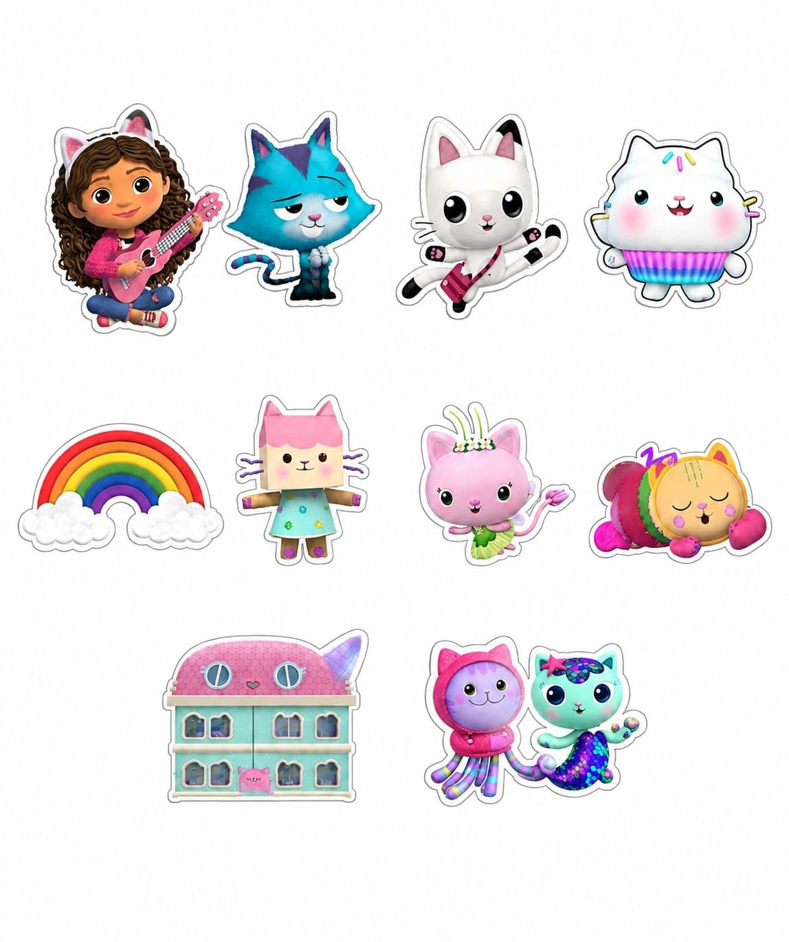 Gabby's Dollhouse Cupcake Toppers, Set of 10