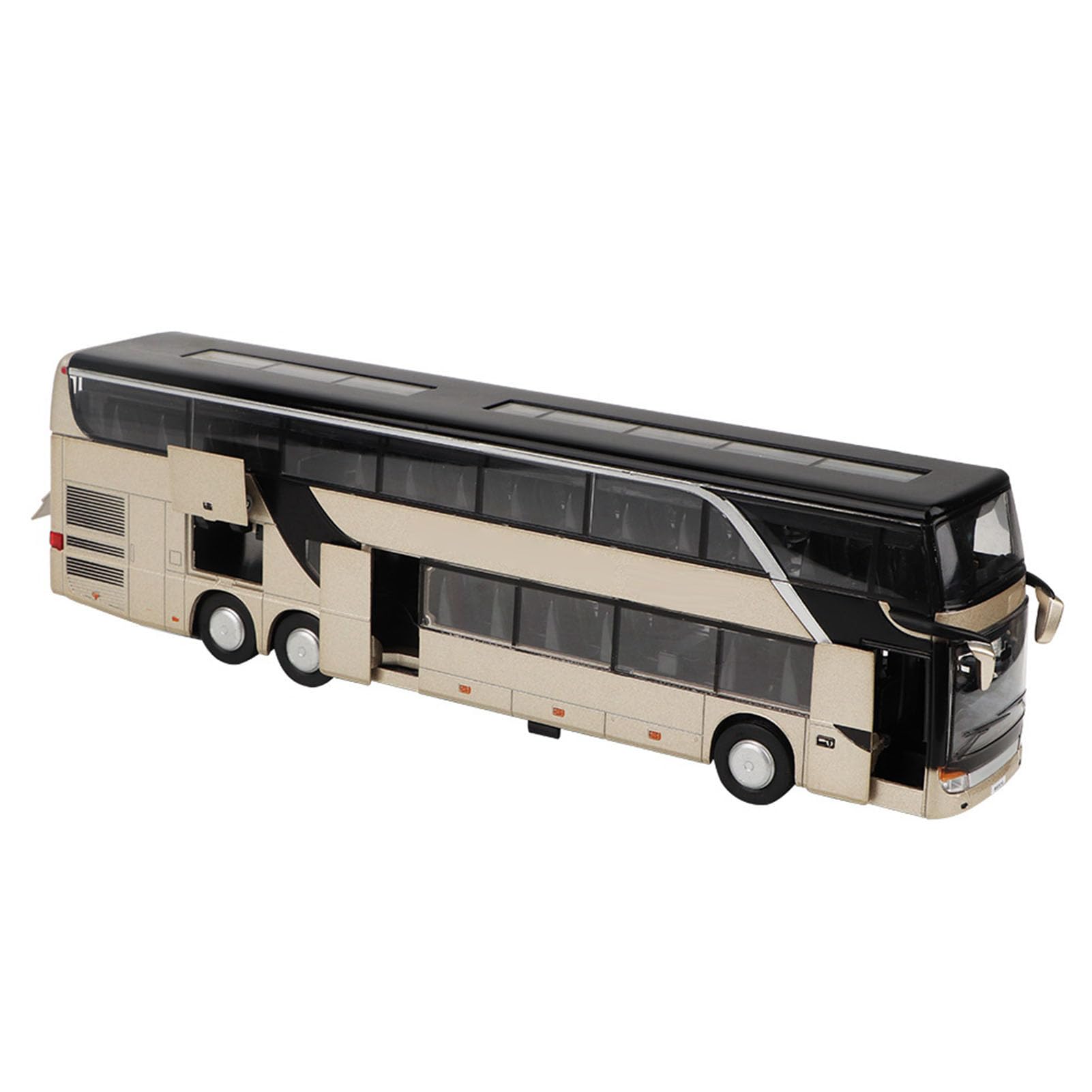 Naroote Modèle de Bus électrique à Double étage en Alliage 1:32, Jouet Résistant aux Chutes, Musique LED pour Enfants, Modèle de Voiture (Gold)