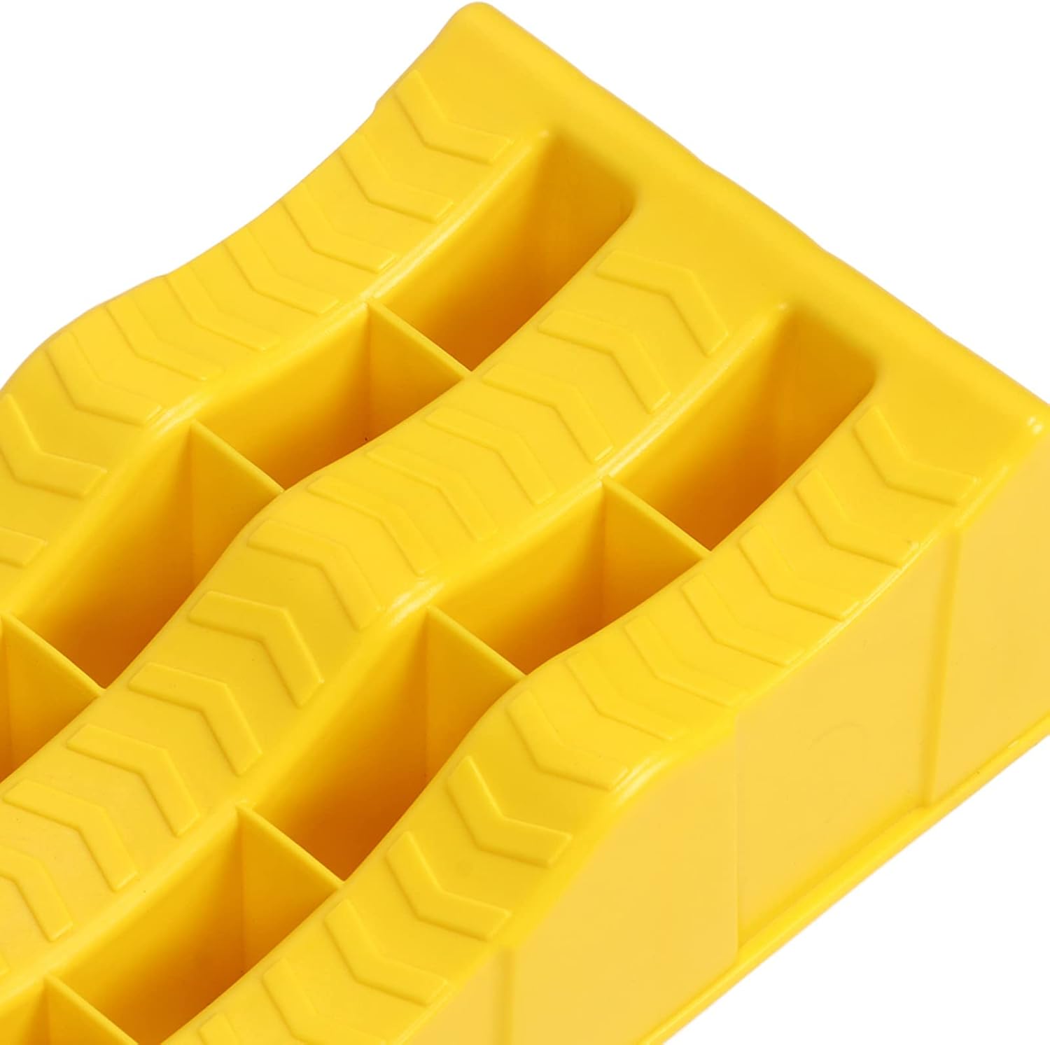 RV Leveling Ramps 1 Pair RV Leveling Ramps 3 Stage Yellow Trailer Wheel Chocks for Stabilizing Uneven Ground and Parking