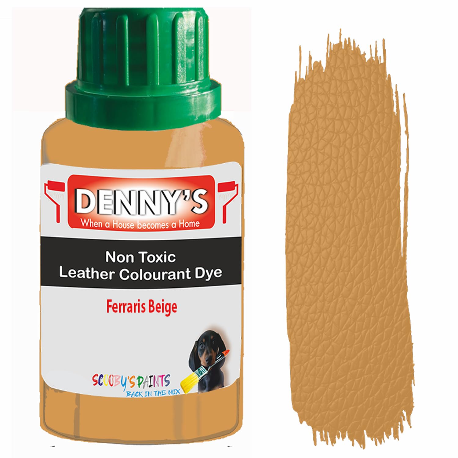 All in One Leather Colourant Self Seal Leather Dye Repair Paint for Furniture, Sofas, Car Seats (Ferraris Beige, 100ml Bottle)
