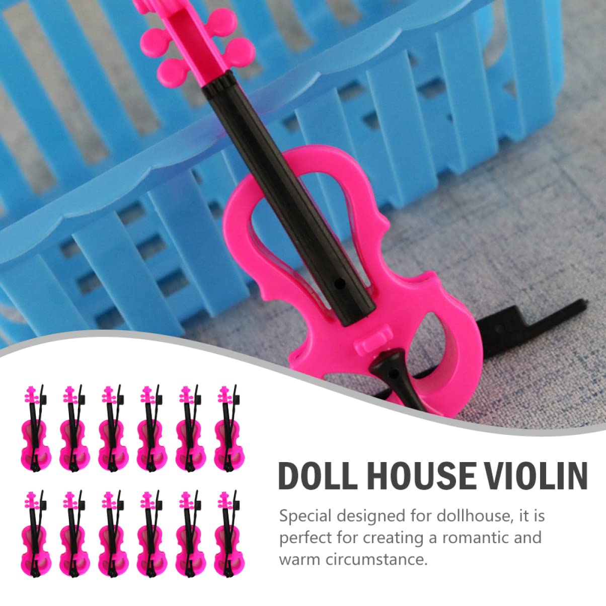 BESTOYARD 20-Piece Mini Violin Models - 3.34 Inch Dollhouse Decorations