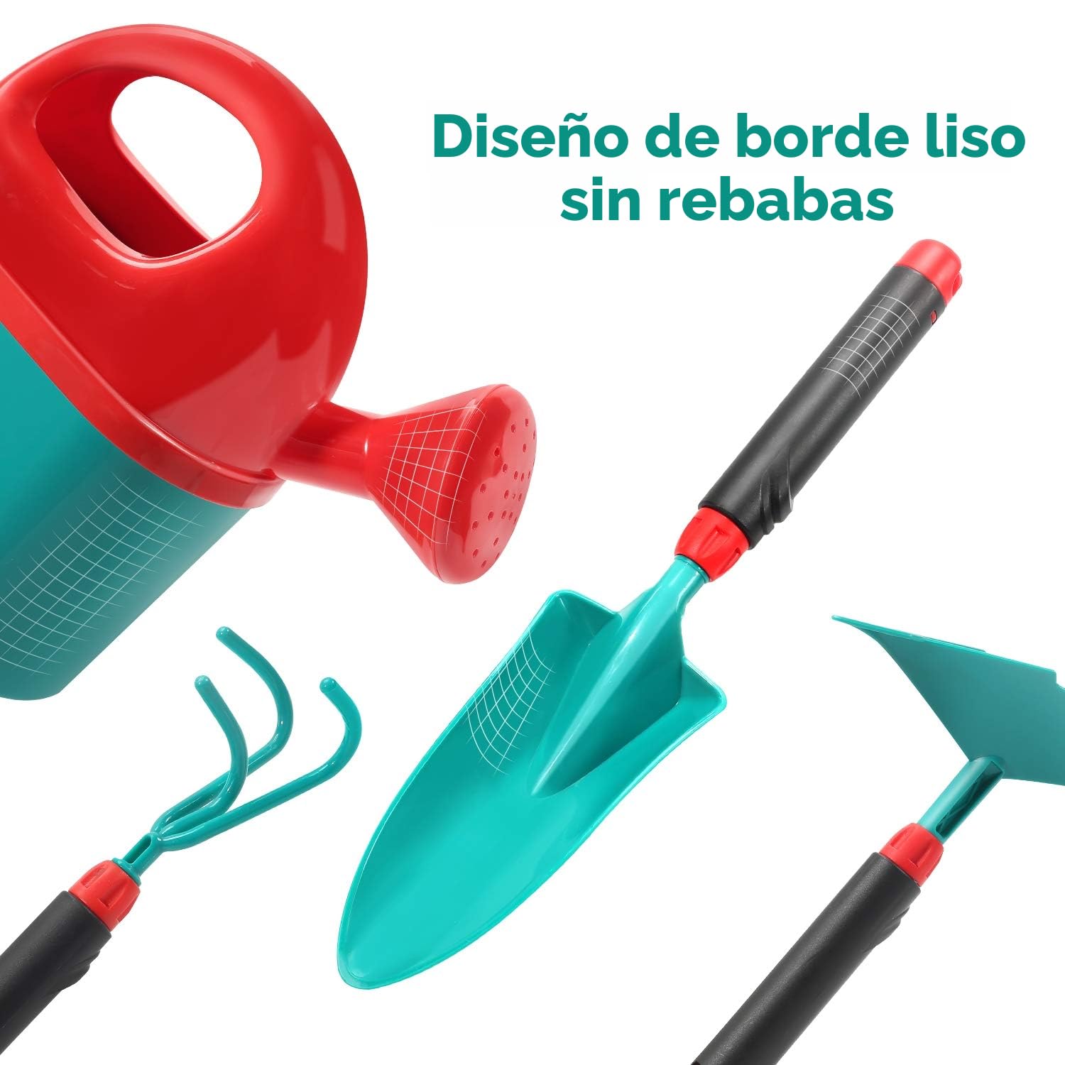 CUTE STONE - Carretilla infantil para niños, juego de herramientas para jardinería, juguetes de jardín con carretilla, guantes, rastrillo de mano, pala, doble azada, juguetes para interior y exterior