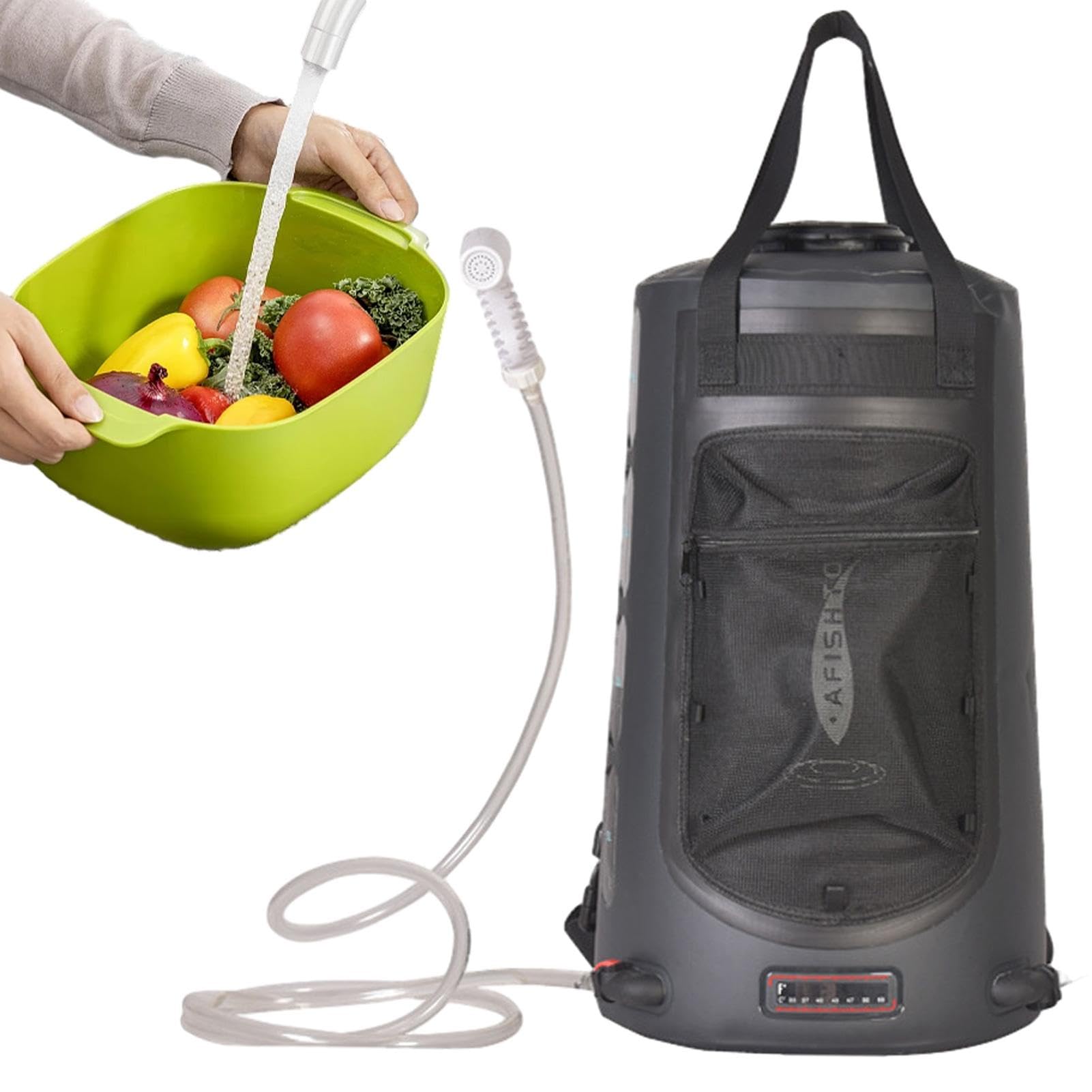 Campingduschen | Solar Campingduschen | 20 Liter Outdoor Duschtasche | Outdoor Dusche Tasche für unterwegs geeignet 46x28x26 cm / 18,1x11,0x10,2 Zoll Diese Duschtasche inkl