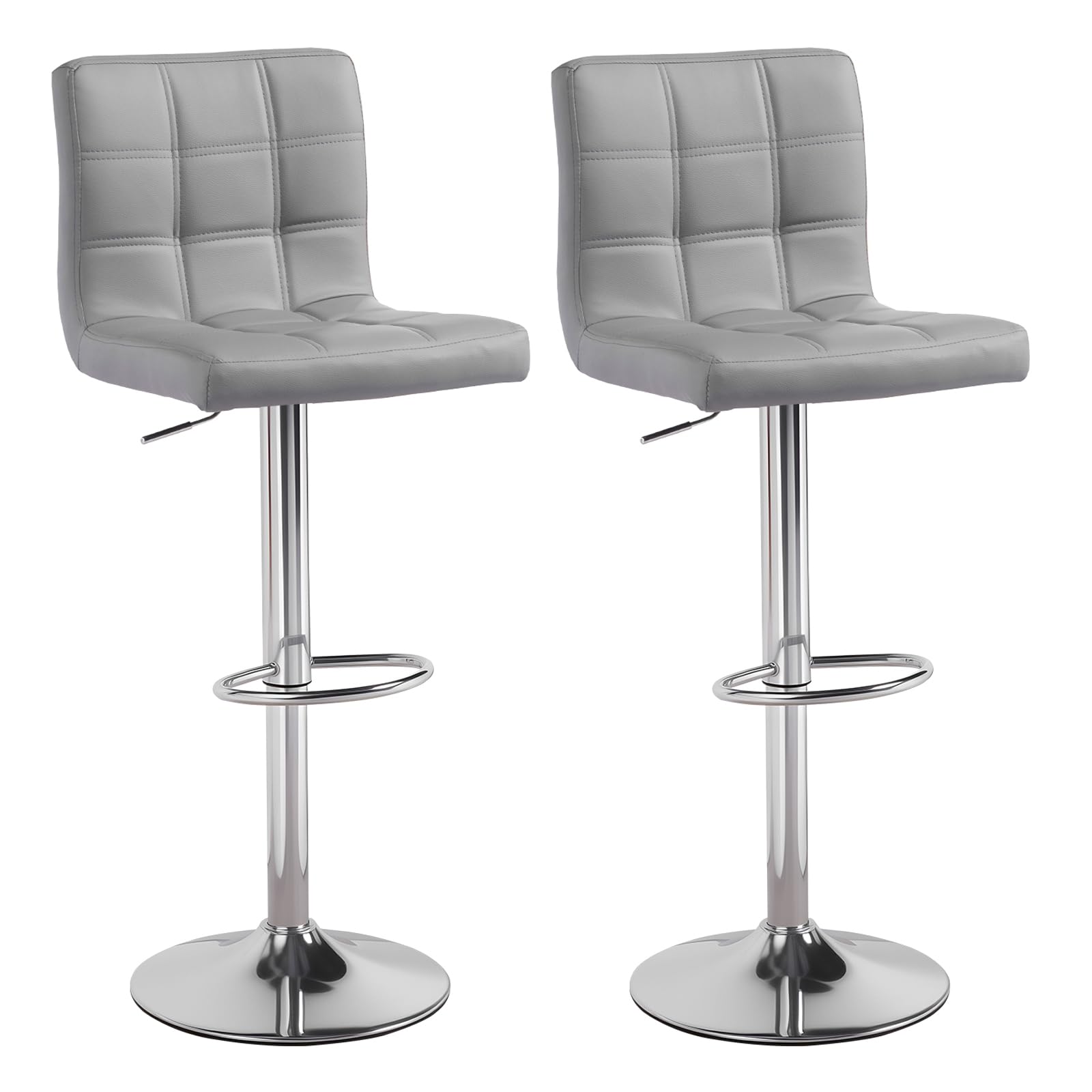 Panana Set of 2 Barstool Gas Lift Swivel Stool without Armrest for Home Bar Pub Breakfast (Gray) โ image 1