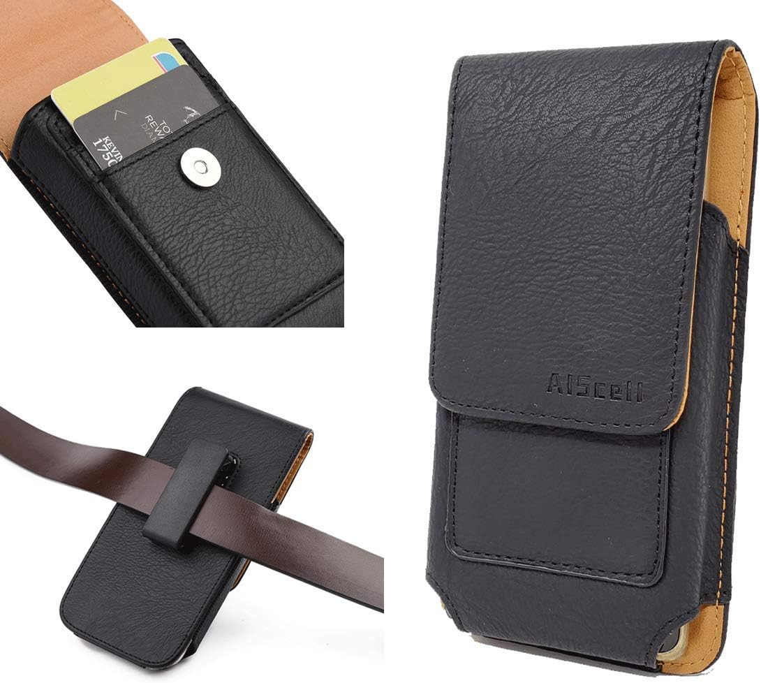 AIScell Vertical Wallet Carrying Case for iPhone SE(2022)&(2020),13,13 Pro,12,12 Pro ,11 Pro , XS, X, 8, 7,Leather Pouch Swivel Clip Holster(Fits Bulky Protective Cover Case on)
