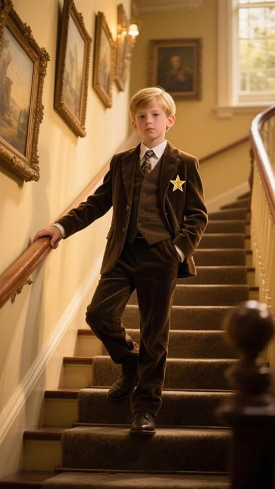 Costume 3 pièces en velours côtelé pour garçon avec blazer, veste, gilet et pantalon, smoking pour mariage, bal de fin d'année, smoking