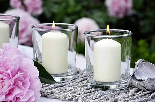 Miniatura 2 de Müller - Vela de pilar pequeña, paquete de 24 velas de color marfil sin perfume, 1.89 x 3.54 pulgadas, velas de 16 horas de tiempo de combustión